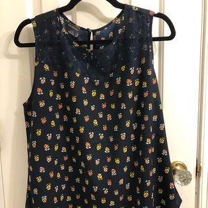 Van Heusen navy floral sleeveless top